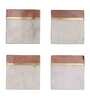 Faye White & Brown Marble & MDF (Set of 4) Table Coaster