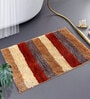 Brown and Red Stripe Microfiber 24x16 Inches Super Soft Bath Mat