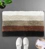 Brown Stripe Microfiber 24x16 Inches Super Soft Bath Mat