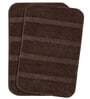 Brown Stripe Microfibre 20x14 Inches AntiSkid Bath Mats (Pack of 2)