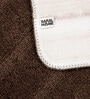 Brown Stripe Microfibre 20x14 Inches AntiSkid Bath Mats (Pack of 2)