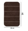 Brown Stripe Microfibre 20x14 Inches AntiSkid Bath Mats (Pack of 2)