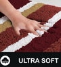 Brown Stripe Microfibre 30x18 Inches AntiSkid Bath Mat