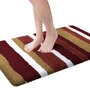 Brown Stripe Microfibre 30x18 Inches AntiSkid Bath Mat