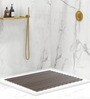 Brown Striped PVC 24x19 Inches Antiskid Shower Bath Mat
