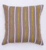 Brown Stripes Cotton Linen 16 X 16 Inches Cushion Cover 