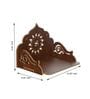 Brown Swastik Design Laminated Wood Pooja Shelf