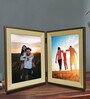 Brown Synthetic Wood Table Top Photo Frames, Set of 2