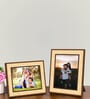 Brown Synthetic Wood Wall Hanging/Table Top Photo Frames, Set of 2