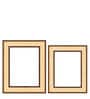 Brown Synthetic Wood Wall Hanging/Table Top Photo Frames, Set of 2