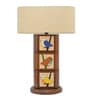 Brown Teak wood Ceramic Handmade Tilecane Natura Table Lamp