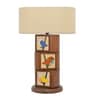 Brown Teak wood Ceramic Handmade Tilecane Natura Table Lamp