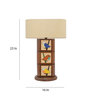 Brown Teak wood Ceramic Handmade Tilecane Natura Table Lamp