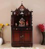 Brown Teak Wood Floor Rested Mandir With Door