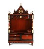 Brown Teak Wood Floor Rested Mandir Without Door