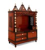 Brown Teak Wood Floor Rested Mandir Without Door