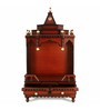 Natural Finish Teak Wood Floor Rested Mandir Without Door