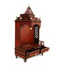 Natural Finish Teak Wood Floor Rested Mandir Without Door