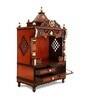 Brown Teak Wood Floor Rested Mandir Without Door