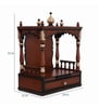 Agastya Solid Wood Home Temple In Brown Gold