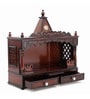Brown Teak Wood Floor Rested Mandir Without Door
