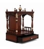 Agastya Solid Wood Home Temple In Brown Gold