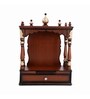 Agastya Solid Wood Home Temple In Brown Gold