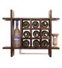 Brown Teak Wood Wall Mounted Mini Bar