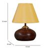 Brown Terracotta & Cotton Yellow Colour Table Lamp