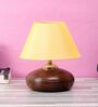 Brown Terracotta & Cotton Yellow Colour Table Lamp