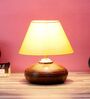 Brown Terracotta & Cotton Yellow Colour Table Lamp