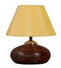 Brown Terracotta & Cotton Yellow Colour Table Lamp