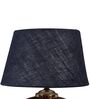 Brown Terracotta & Natural Fiber Blue Colour Table Lamp