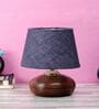 Brown Terracotta & Natural Fiber Blue Colour Table Lamp