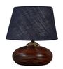 Brown Terracotta & Natural Fiber Blue Colour Table Lamp
