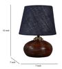 Brown Terracotta & Natural Fiber Blue Colour Table Lamp