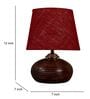 Brown Terracotta & Natural Fiber Maroon  Colour Table Lamp