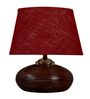 Brown Terracotta & Natural Fiber Maroon  Colour Table Lamp