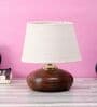 Brown Terracotta & Natural Fiber White Colour Table Lamp