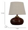 Brown Terracotta & Natural Fiber White Colour Table Lamp