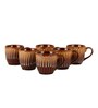 Brown Texture 180 ML Ceramic (Set of 6) Tea Cup