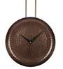 Brown Textured Brass Round Clock
