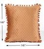 Brown Textured Velvet 16 x 16 Inches Cushion Covers (Set of 5)