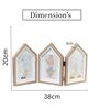 Brown Three House shape Photo Frame 3.5x5 Inches