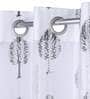 Grey Tissue Semisheer 5 Feet Eyelet Curtain (Set of 2)
