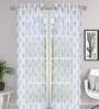 Grey Tissue Semisheer 5 Feet Eyelet Curtain (Set of 2)