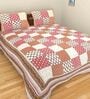Brown Traditional 120 TC 100% Cotton Queen Bedsheet With 2 Pillow Covers