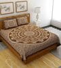 Brown Traditional 120 TC 100% Cotton Queen Bedsheet With 2 Pillow Covers