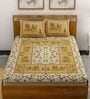Brown Traditional 120 TC 100% Cotton Queen Bedsheet With 2 Pillow Covers