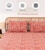 Brown Traditional 144 TC Cotton 1 Double Bedsheet with 2 Pillow Cover